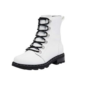 Sorel Lennox lace up white leather waterproof combat boots women’s 7.5